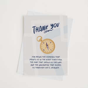Tarjeta de felicitación para la suegra / Tarjeta del día de la madre para la suegra / Tarjeta de felicitación del día de la madre / Gracias por ser nuestra brújula