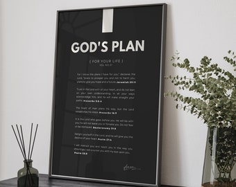 God's Plan Bible Verse Poster: Christian Art Print