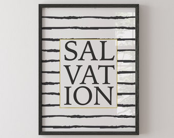 Salvation | Christian Art Print| bible verse Print | bible verse quote print | minimalist print | Christian Gifts- Christian Posters