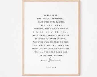 Isaiah 43-1-3 | Minimal Christian Prints | Bible verse prints | Bible Quote | Modern Christian wall art | Christian Prints |