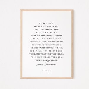 Isaiah 43-1-3 | Minimal Christian Prints | Bible verse prints | Bible Quote | Modern Christian wall art | Christian Prints |