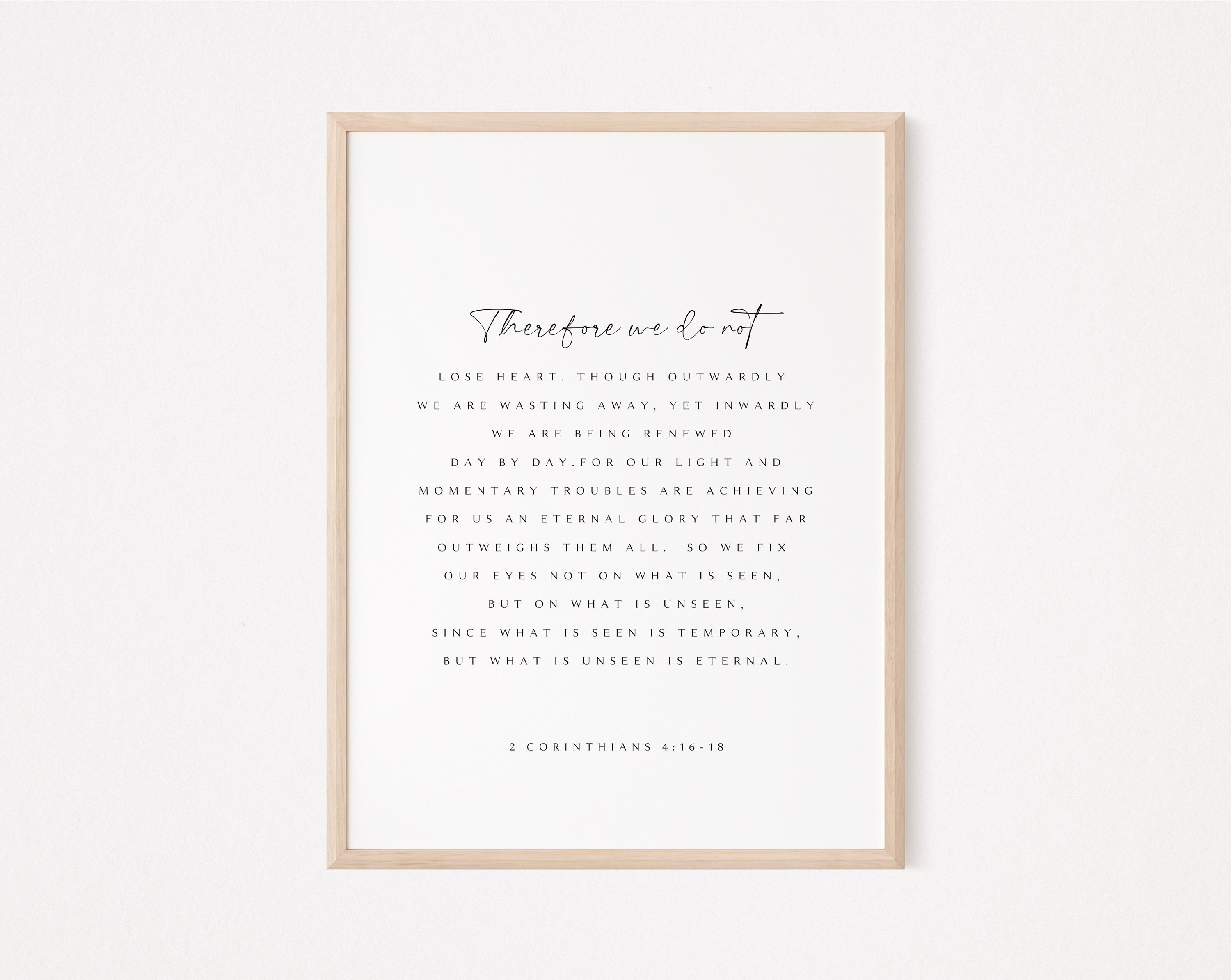2 Corinthians 4:16-18 | Minimal Christian Prints | Bible verse prints | Bible Quote | Modern Christian wall art | Christian Prints |