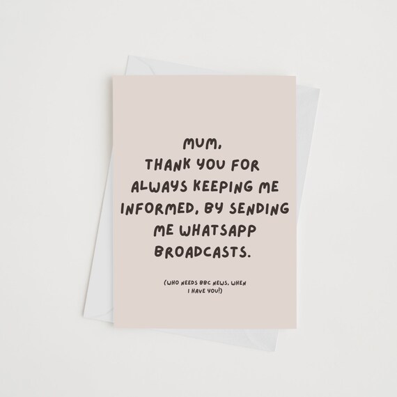 Whatsapp Greeting Card Mother's Day Greeting Card Etsy