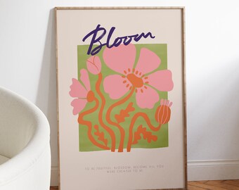Blossom Art Print: Modern Christian Scripture Poster