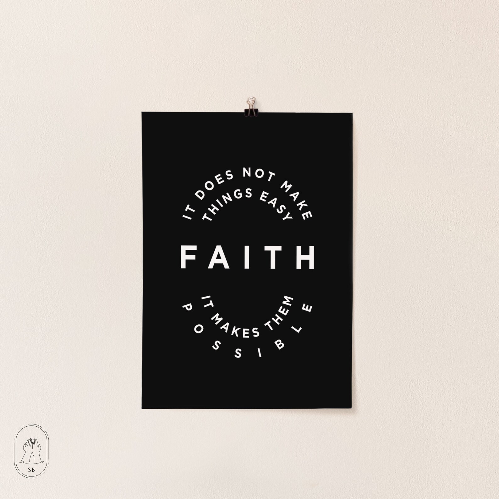 Black and White faith Wall Art Sign Christian Wall Art Etsy UK