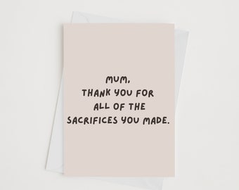 Mothers Sacrifice Greeting Card | Mother's Day Greeting Card  | Christian Greeting cards | Christian cards | Inspirational Greeting Cards