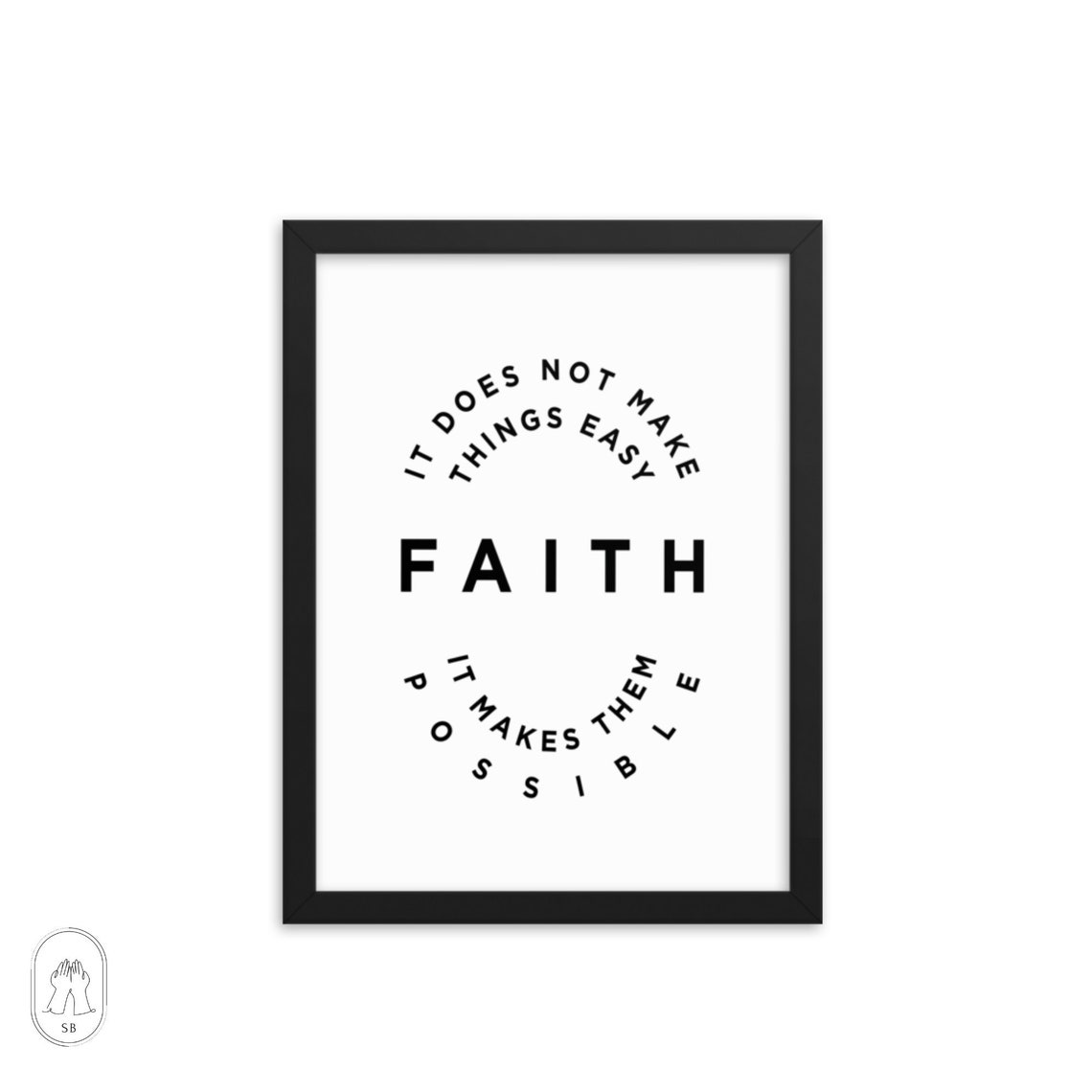 Black and White faith Wall Art Sign Christian Wall Art Etsy UK
