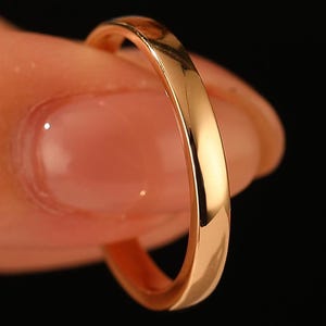 2.5mm Simple Plain Wedding Band/ Solid Rose Gold Band/ Stacking Matching Band/ Comfort Fit Band