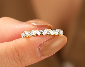 Mixed Cut Diamond Cluster Ring, Solid 14K/18k Yellow Gold Handmade Bridal Promise Ring, Anniversary gift for women, Birthstone jewelry