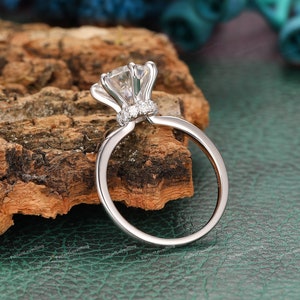 Round Lab Grown Diamond Ring/ Hidden Halo Engagement Ring/ 3.0 CT Lab Grown Diamond Wedding Ring For Her/Claw Prong Ring/ Anniversary Gifts