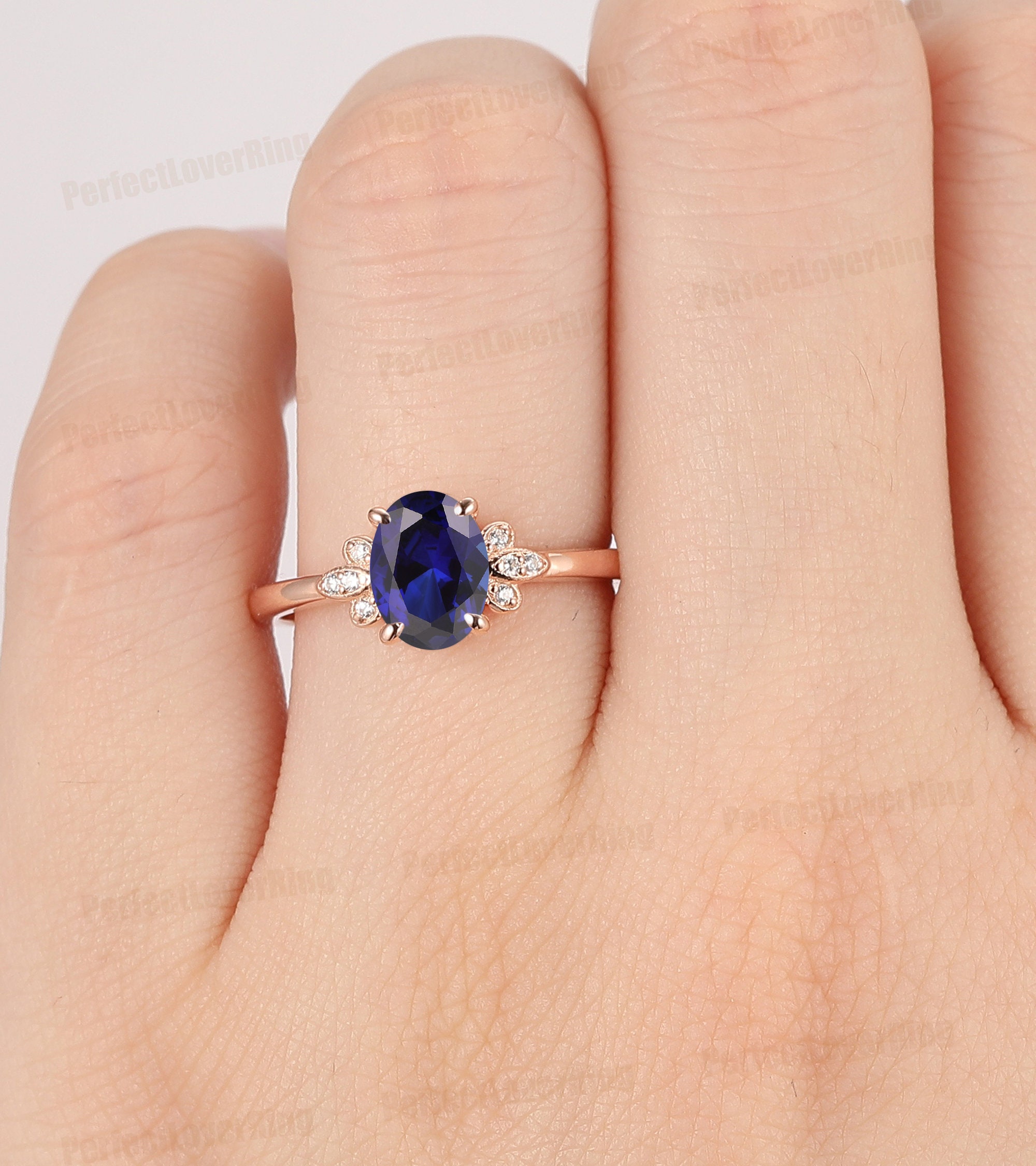 Oval Cut Sapphire Cushion Setting Sterling Silver Pendant Set