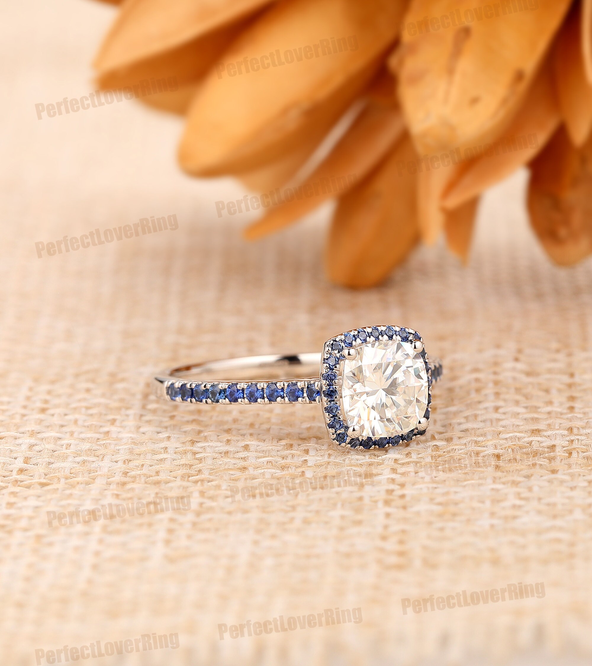 Delicate Ring/ 1.1CT Cushion Cut Moissanite Engagement Ring/ Etsy