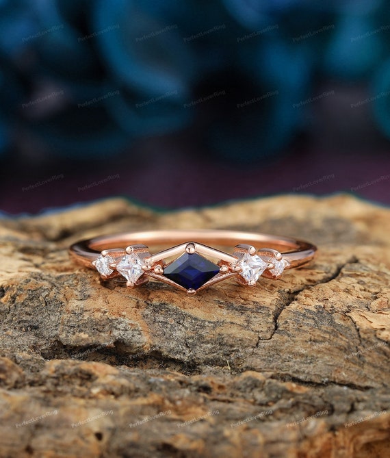 Brown and Blue Ornate Ring with Blue Stone 10KW Blue & Brown Swirl Gemstone Ring | Replacements, Ltd main image 4