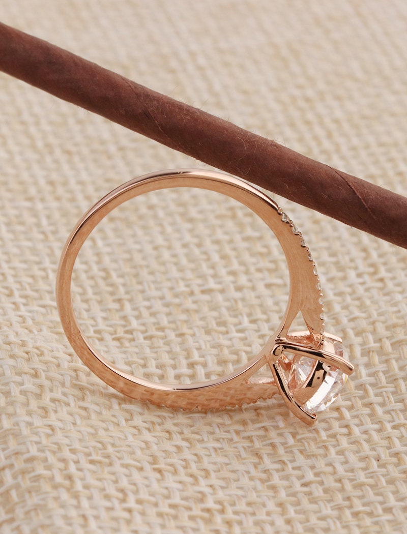 Silver Gold Plated Ring / 6.0x9.0mm Pear Cut Simulated Diamond Etsy