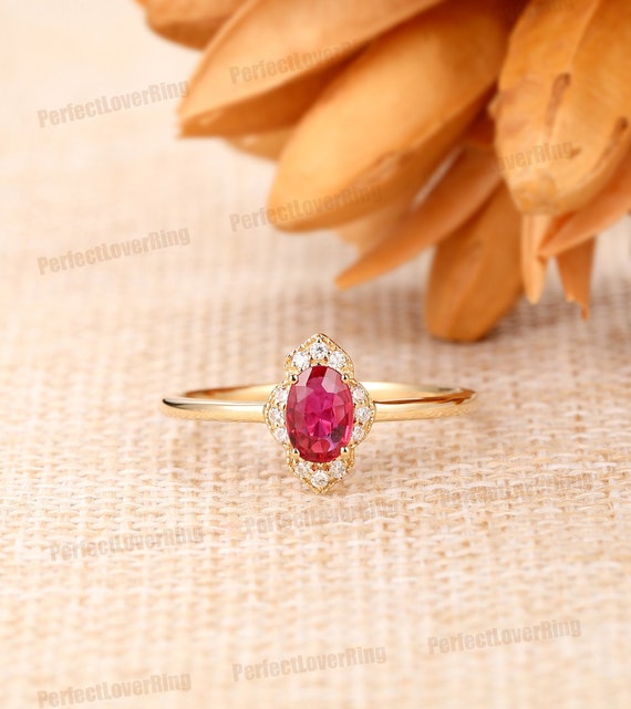 Ruby engagement on sale rings etsy