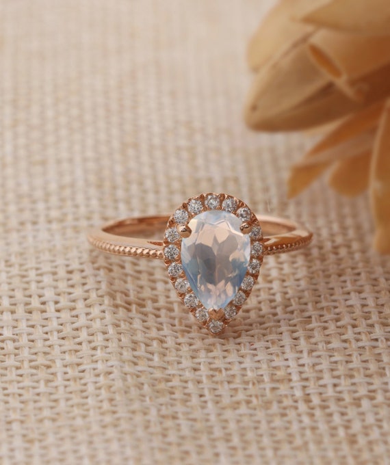 Gifts For Mother Halo Moissanite Engagement Wedding Ring Etsy