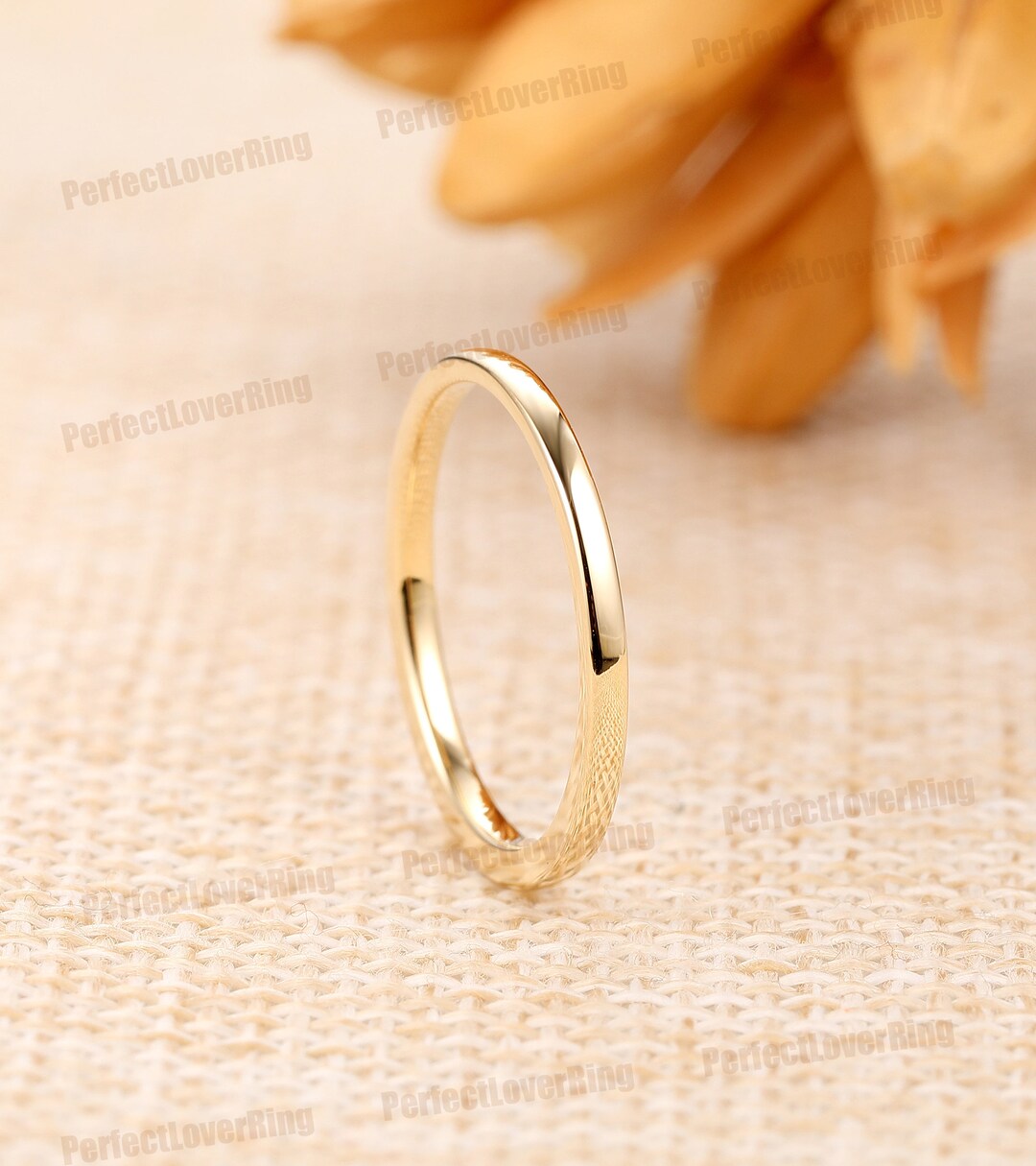 Minimalist Wedding Band/ Plain Gold Band/ Stackable Ring/ Matching Band