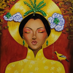 Original Oil Painting – Woman in Traditional Costume | Cultural Wall Art | Hand-Painted Portrait | Ethnic Home Decor | Gift for anyone