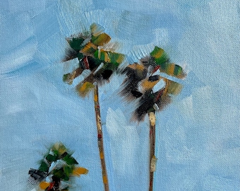 Pintura a óleo de palmeira.
