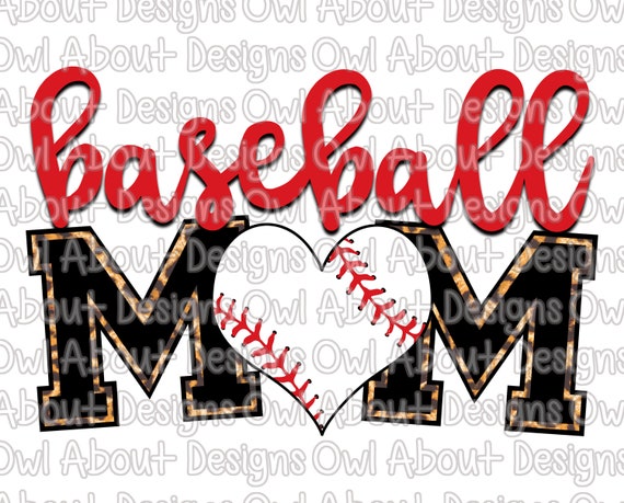 Download Baseball Heart Mom Digital Download Baseball Mom Heart Etsy