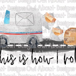É assim que faço o download digital do Mail. Caminhão do correio. Transportador de correio. Carteiro. Correspondência. Pacote. Carta. Projeto de sublimação. Clipart. Engraçado. PNG.