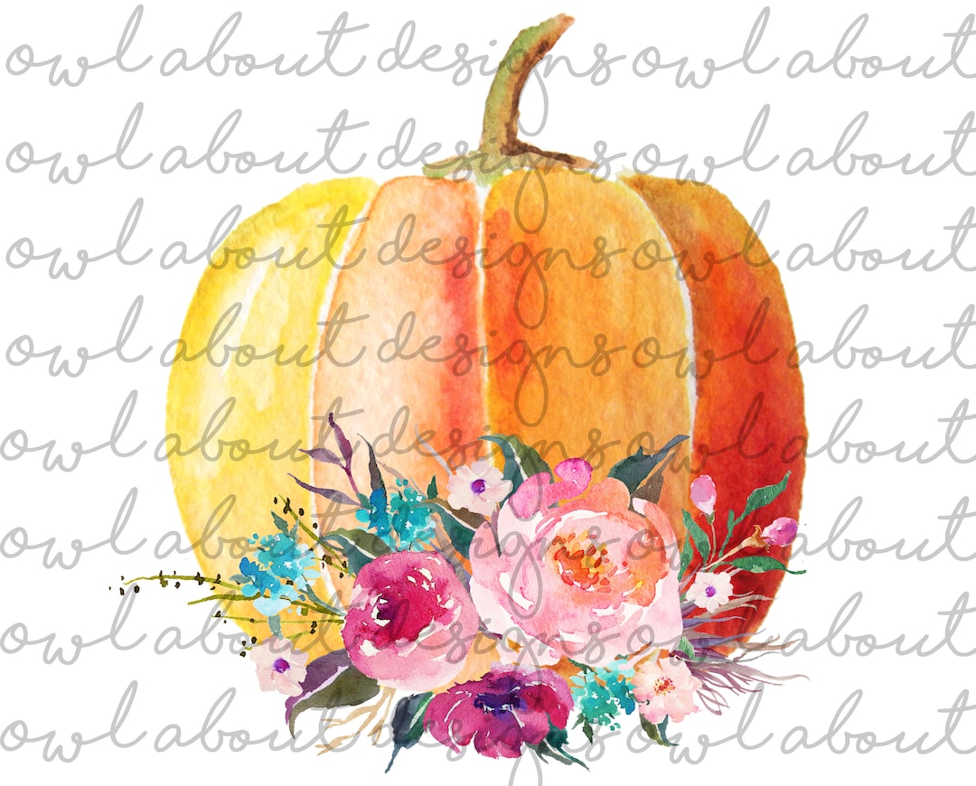 Floral Pumpkin Digital Download. Flowers. Pumpkin. Fall. Autumn. Floral ...