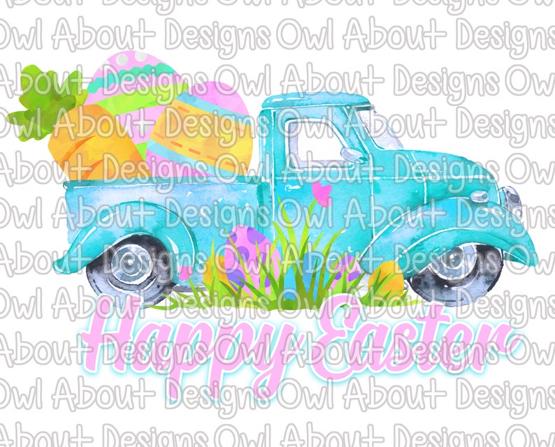 Download Happy Easter Digital Download. Watercolor Truck ...