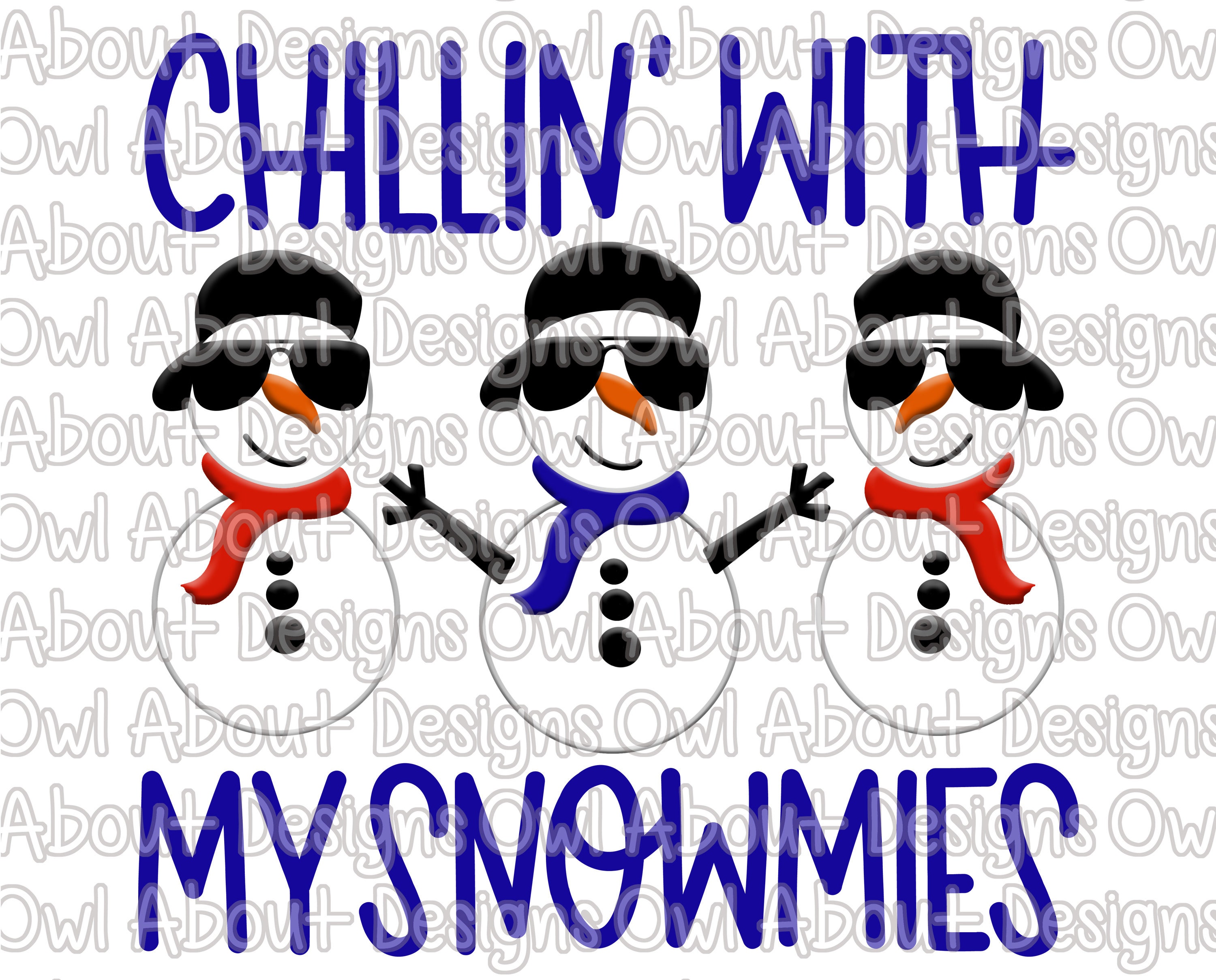 Chillin' With My Snowmies Digital Download. Christmas. Etsy