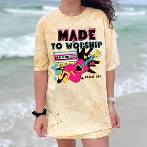 Made To Worship Psalm 95:1 Digital Download. Sublimation Design. Printable. PNG. Religious. Faith. Christian. Screen Print. Retro. Music.