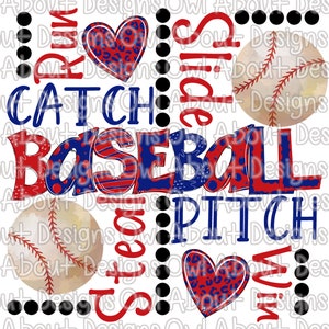 Funky Baseball Digital Download. Colorful. Sublimation Design. Sports. Spring Sports. Baseball. Wordart. Clipart. Printable. Heart. PNG.