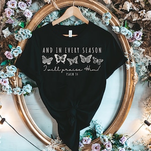 En in elk seizoen zal ik hem prijzen Psalm 34 Digital Design. GEEN SVG. Enkele kleur. Zeefdruk. png. Christelijk. Direct naar film.