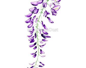 8"x10" Print of Wisteria Original Watercolor Painting