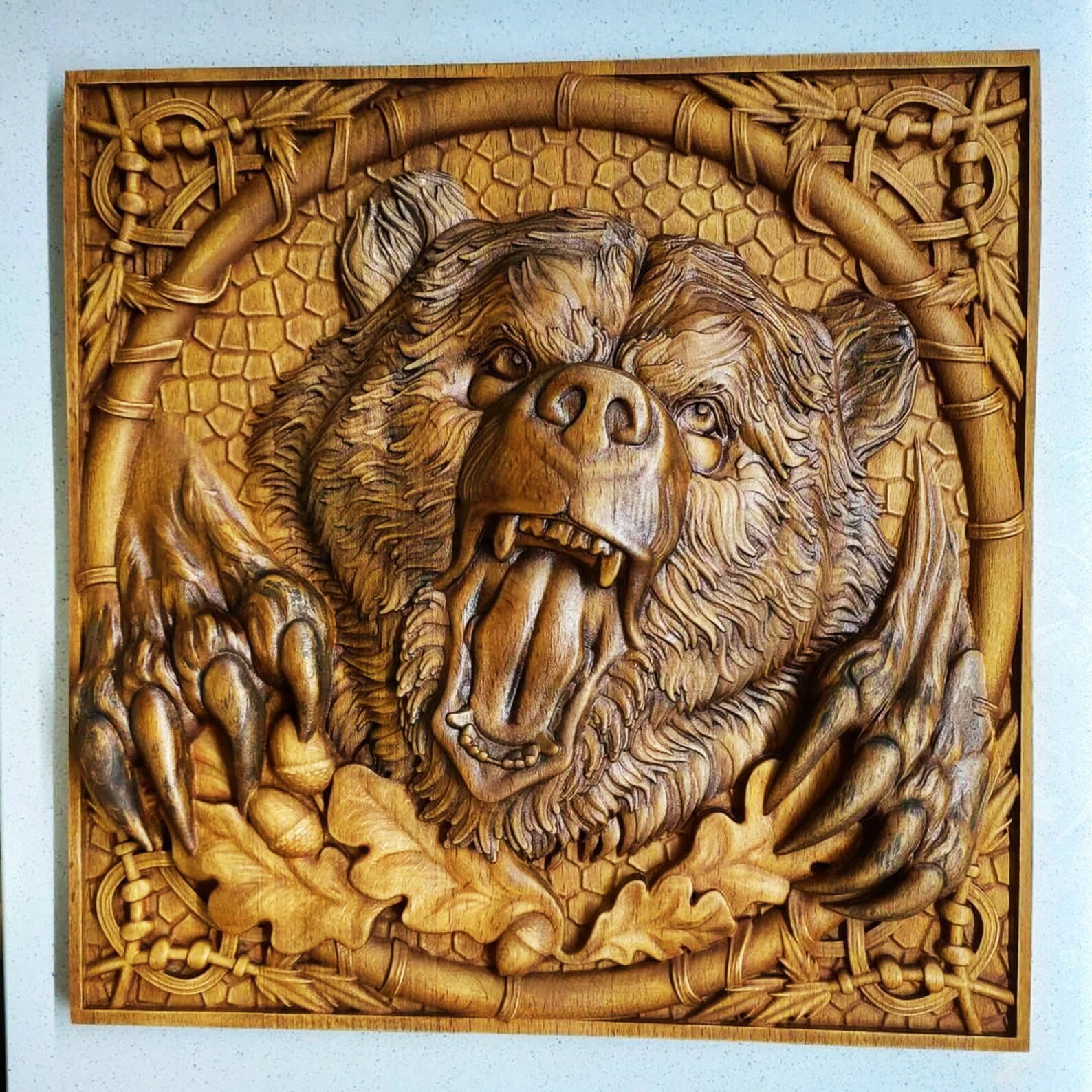 Roaring Bear Wall Decor Grizzly Bear Home Wall Decor Etsy