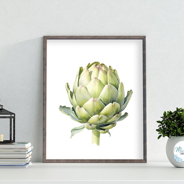 Artichoke printable wall art, kitchen wall art, artichoke print, home decor, kitchen decor, Digital Download, vegetable, craft projects