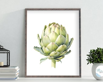 Artichoke printable wall art, kitchen wall art, artichoke print, home decor, kitchen decor, Digital Download, vegetable, craft projects