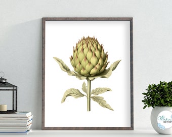 Artichoke printable wall art, kitchen wall art, artichoke print, home decor, kitchen decor, Digital Download, vegetable, craft projects