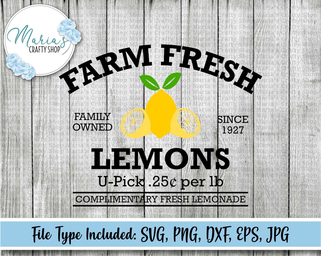 Lemon SVG Farm Fresh Lemons Cutting Files Cricut Cut Files - Etsy