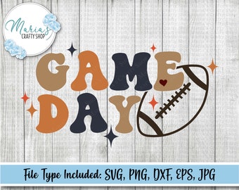 Svg le jour du match, football svg, svg le jour du match de football, tshirt svg, svg automne, saison de football, fichiers coupés rétro au format png, svg, eps, dxf, jpg