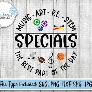 Specials Teacher SVG, stem svg, specials team, Music Teacher svg, Art Teacher svg, P.E. Teacher svg, School SVG, PE coach svg