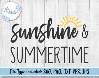 太陽と夏の svg、夏の svg、太陽の svg、夏のシャツ svg、休暇の svg、カッティング ファイル svg、png、dxf、eps、jpg