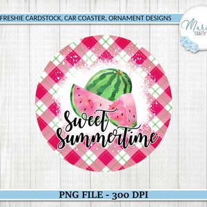 Papier cartonné doux frais d'été, pastèque png, png d'été, frais de voiture png, sous-verre png, PNG pour papier cartonné frais de voiture