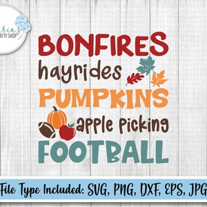 Lagerfeuer, Kürbisse, Fußball SVG, Herbst svg, Herbst svg, Herbstfavoriten svg, Tshirt design, Herbstzeichen svg, Schneidedateien png, jpg, eps, dxf, svg
