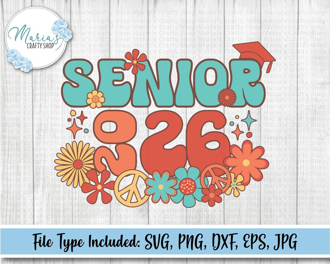 Senior Class of 2026 Retro Floral Svg File, Graduation Retro Png File ...