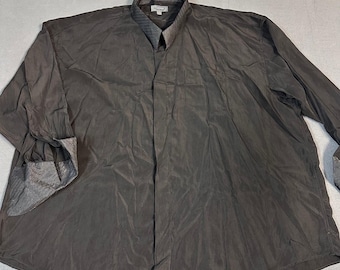 Le Monde Homme Couture Herrklänning Skjorta Svart Grekisk Nyckelkrage Manschetter 20-21 36/37