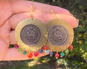 Handmade real coin earrings