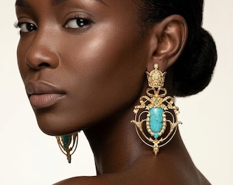 Handmade crown earrings