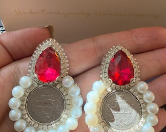 Handmade coin earrings inspired by Persian coins