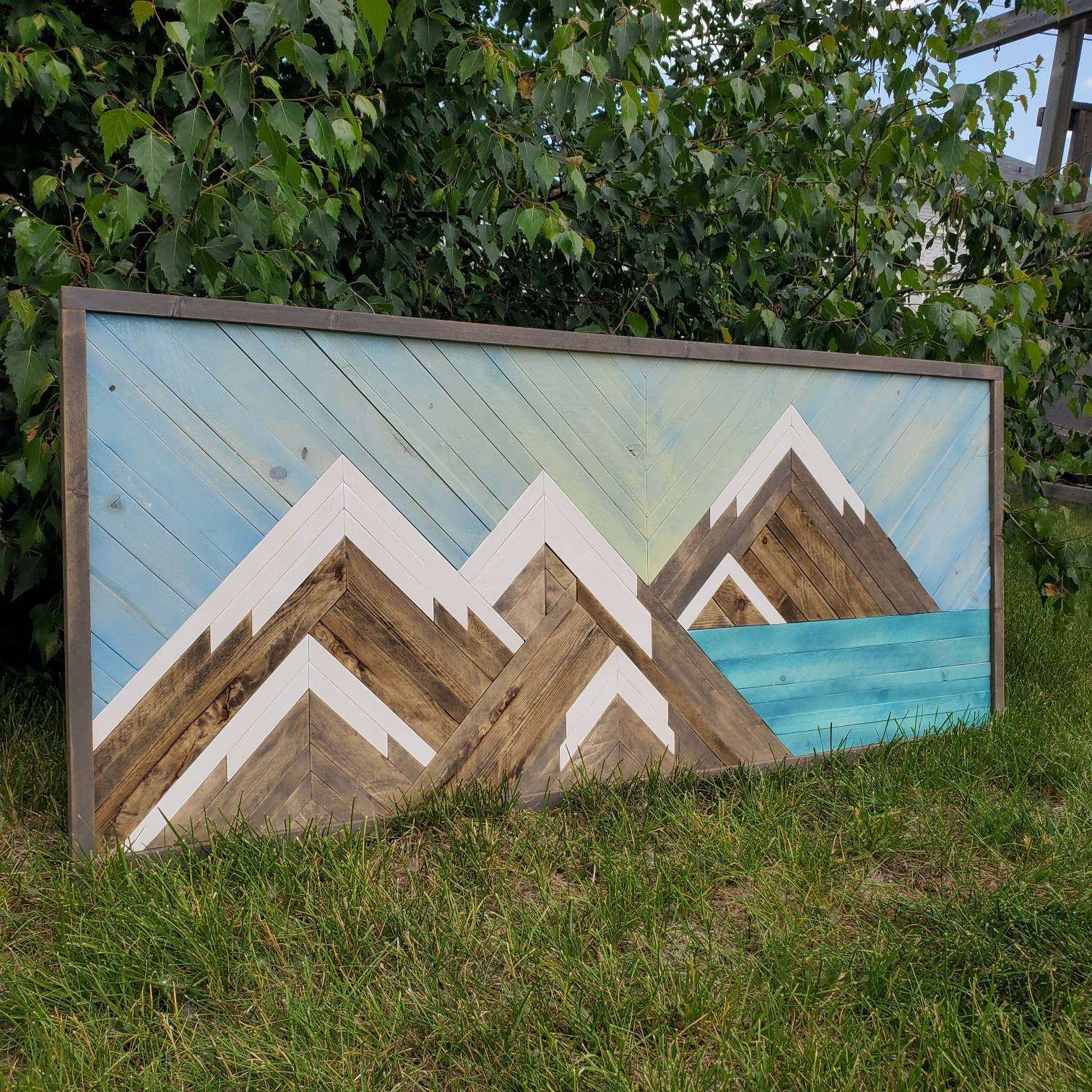 Wood Mountain Art Wood Wall Art Mountain Art Etsy