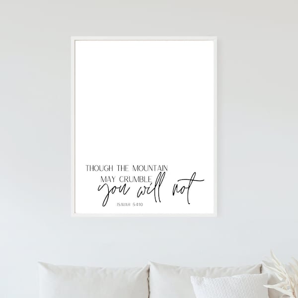 Isaiah 54:10 Bible Verse Printable, Minimalist Wall Art, Christian Home Decor, Instant Digital Download