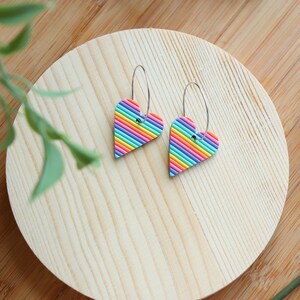 Heart Rainbow Hoop Earrings
